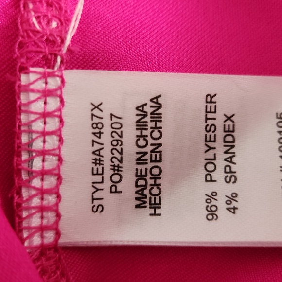 HOT PINK ☆ BOXY STYLE ☆ SATIN ☆ SHORT SLEEVE TOP ☆ NWT - Picture 8 of 9